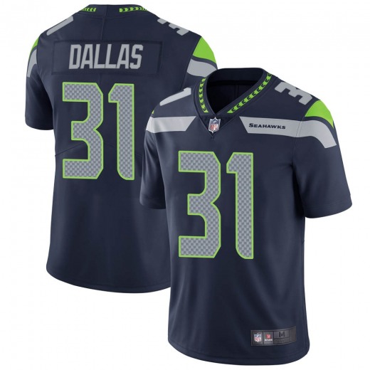 Men's Seattle Seahawks #31 DeeJay Dallas Navy Vapor Untouchable Limited Stitched Jersey
